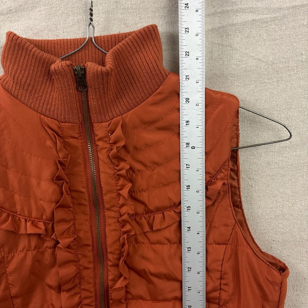 Colosseum Athletics Texas Longhorns Puffer Vest Womens Small Burnt Orange Ruffle - Picture 8 of 9